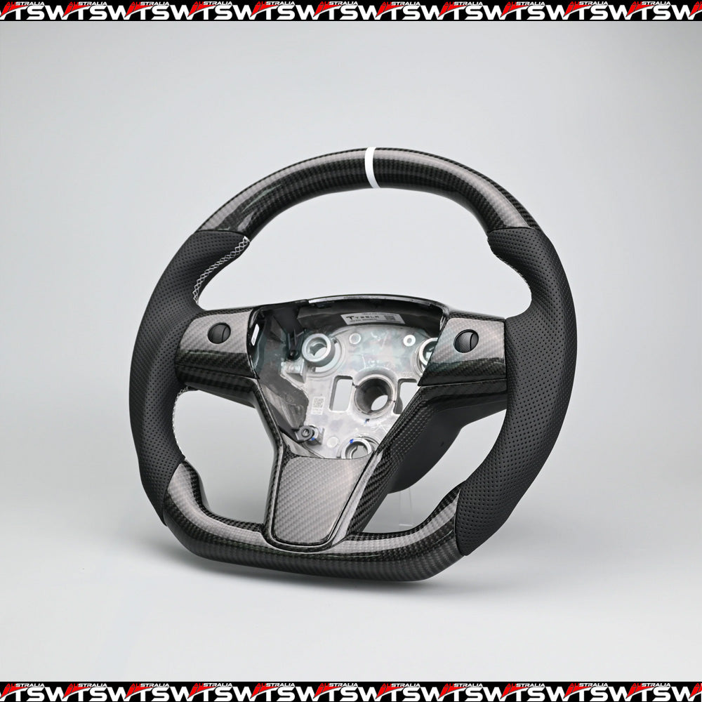 Carbon Fibre Steering Wheel Suitable For Tesla Model 3 Y