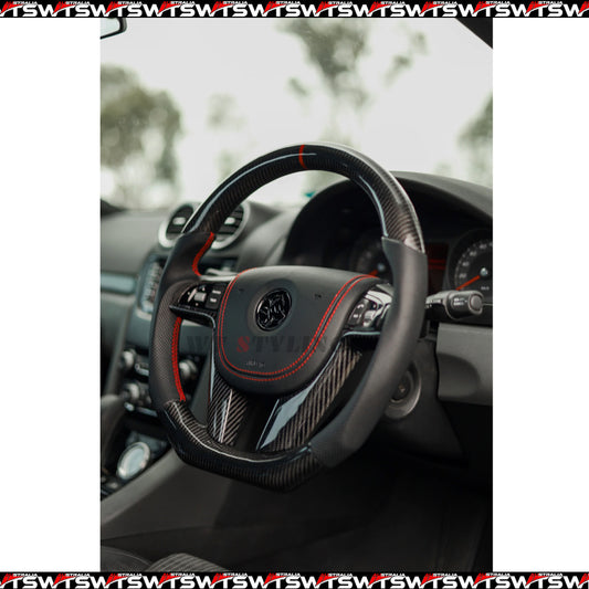 Carbon Fibre Steering Wheel with Horn Pad Cover Suitable For Holden VE