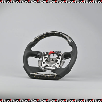 Flake Style Forged Carbon Steering Wheel Suitable For Ford Falcon FG- FGX G6E XR6 XR8 XR50 XR6 TURBO (08-16) (Perforated Leather)