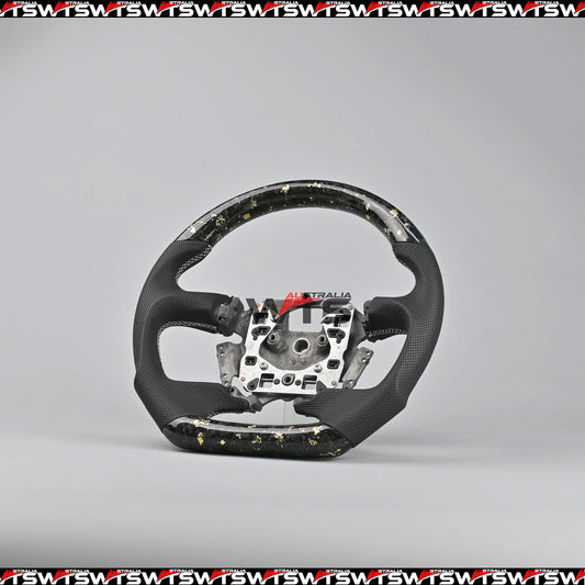Flake Style Forged Carbon Steering Wheel Suitable For Ford Falcon FG- FGX G6E XR6 XR8 XR50 XR6 TURBO (08-16) (Perforated Leather)