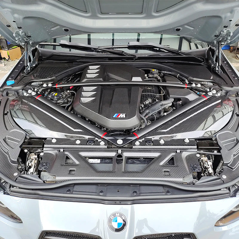 Dry Carbon Fiber Engine Bay Air Intake Covers / Trim for BMW S58 G80 G81 M3 & G82 G83 M4 (2021–Present)