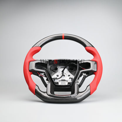 Carbon Fiber Steering Wheel Suitable For 15-20 Ford F150 Raptor with Heated (RED)