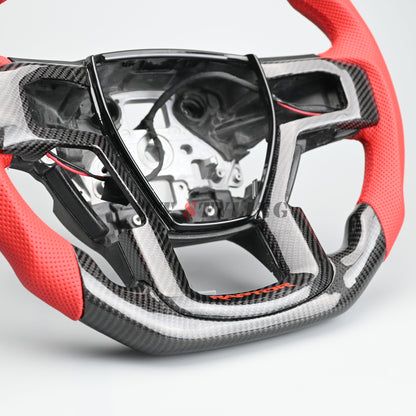 Carbon Fiber Steering Wheel Suitable For 15-20 Ford F150 Raptor with Heated (RED)