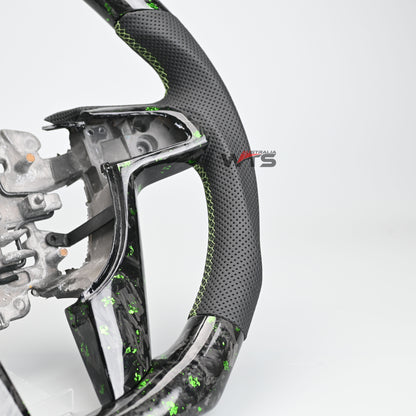 Flake Style forged carbon steering wheel suitable for Holden VE HSV VE (Perforated Leather)