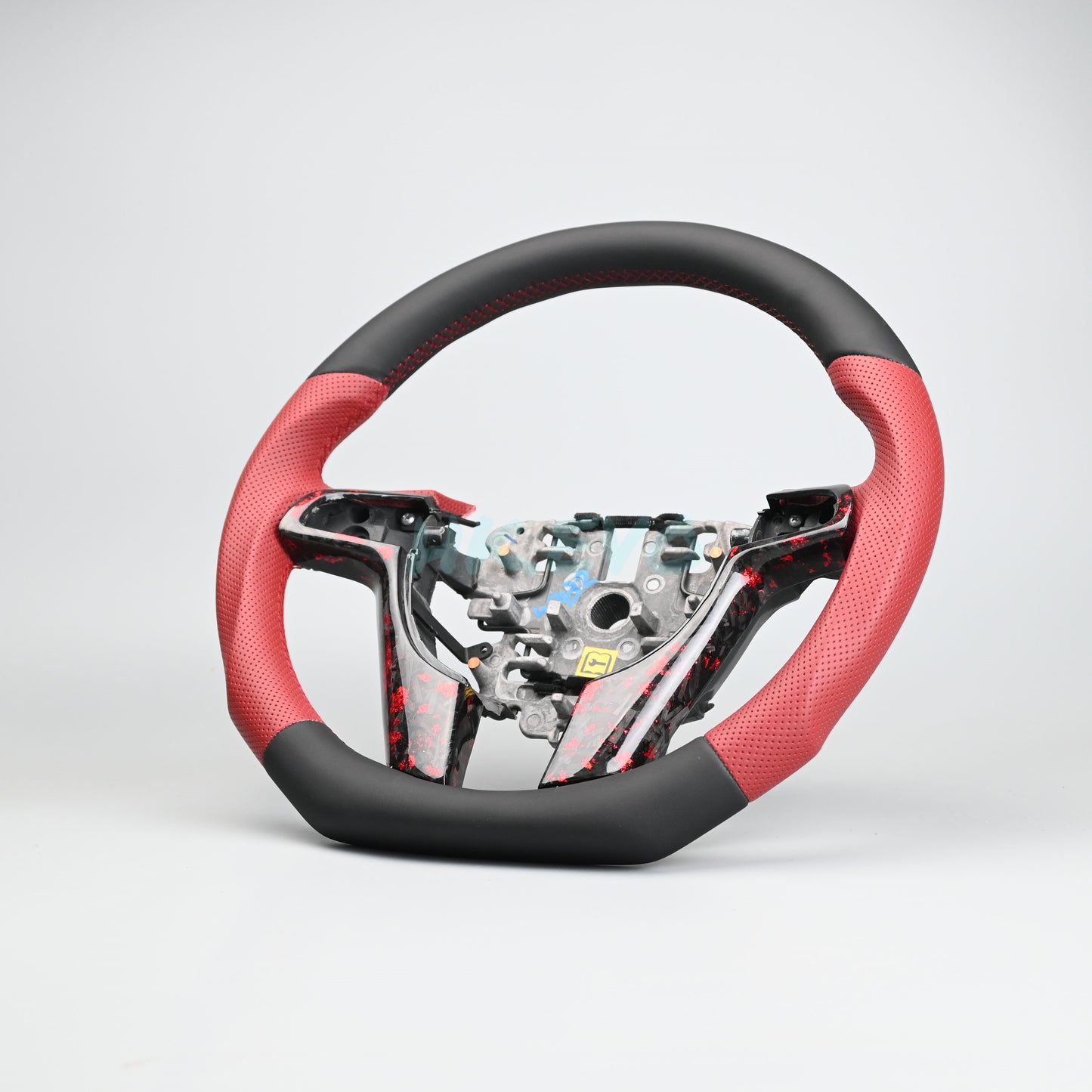 Red Perforated Leather Steering Wheel Suitable For Holden VE