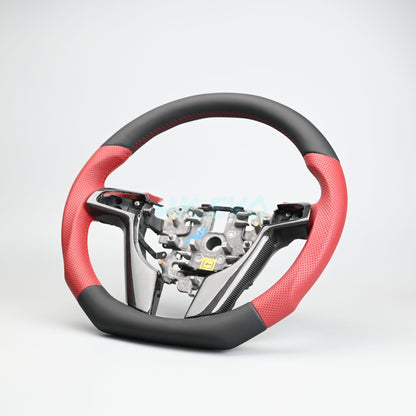 Red Perforated Leather Steering Wheel Suitable For Holden VE