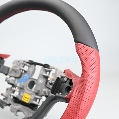 Red Perforated Leather Steering Wheel Suitable For Holden VE