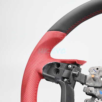 Red Perforated Leather Steering Wheel Suitable For Holden VE