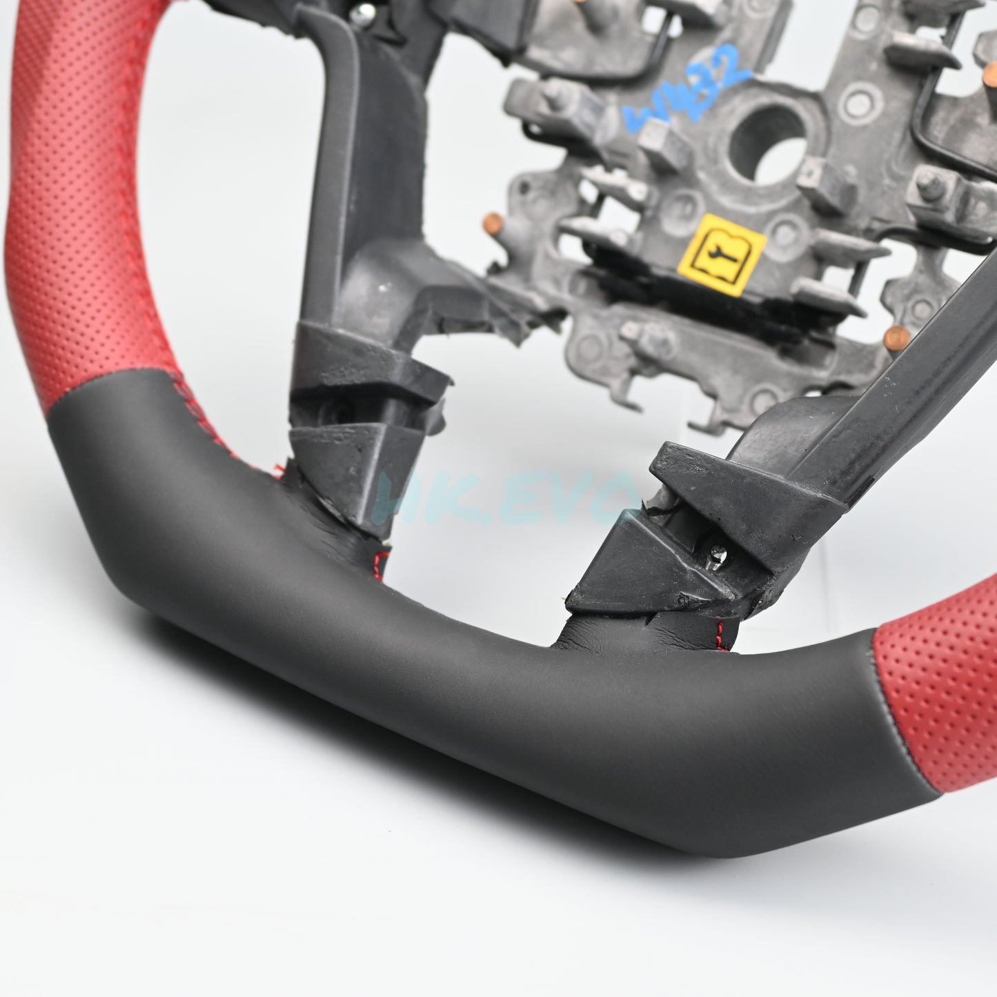 Red Perforated Leather Steering Wheel Suitable For Holden VE