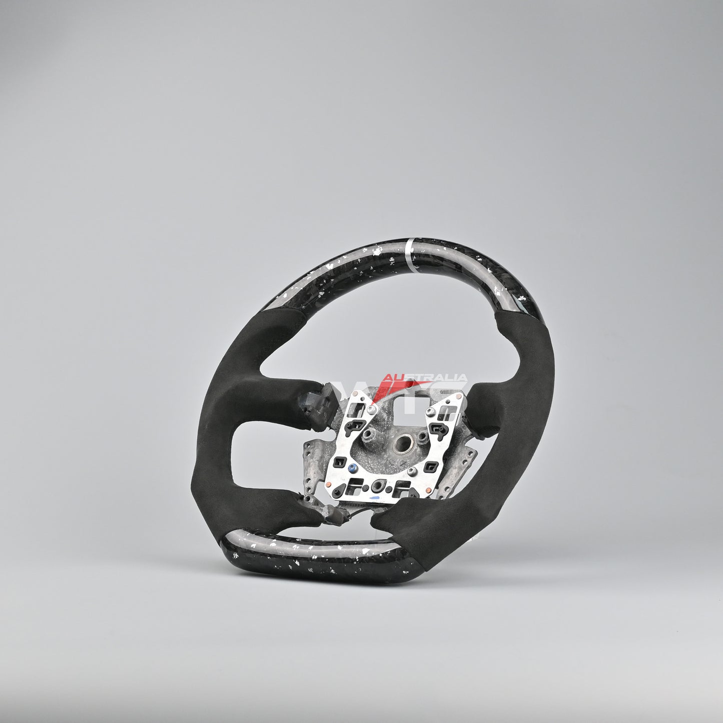 Flake Style Forged Carbon Steering Wheel (Flat Bottom) Suitable For Ford Falcon FG- FGX G6E XR6 XR8 XR50 XR6 TURBO (08-16) (Alcantara)