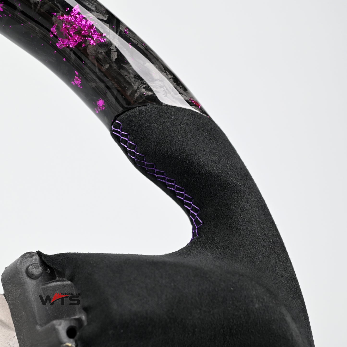 LED Shifter Indicator Display – Flake Style Forged Carbon & Alcantara Steering Wheel (Flat Bottom)