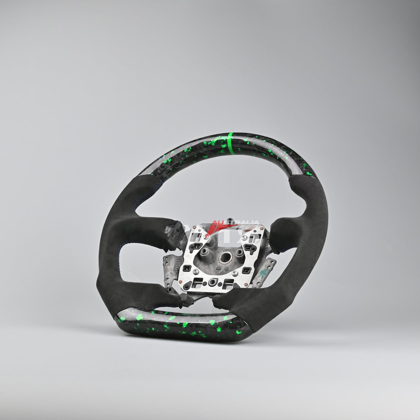 Flake Style Forged Carbon Steering Wheel (Flat Bottom) Suitable For Ford Falcon FG- FGX G6E XR6 XR8 XR50 XR6 TURBO (08-16) (Alcantara)