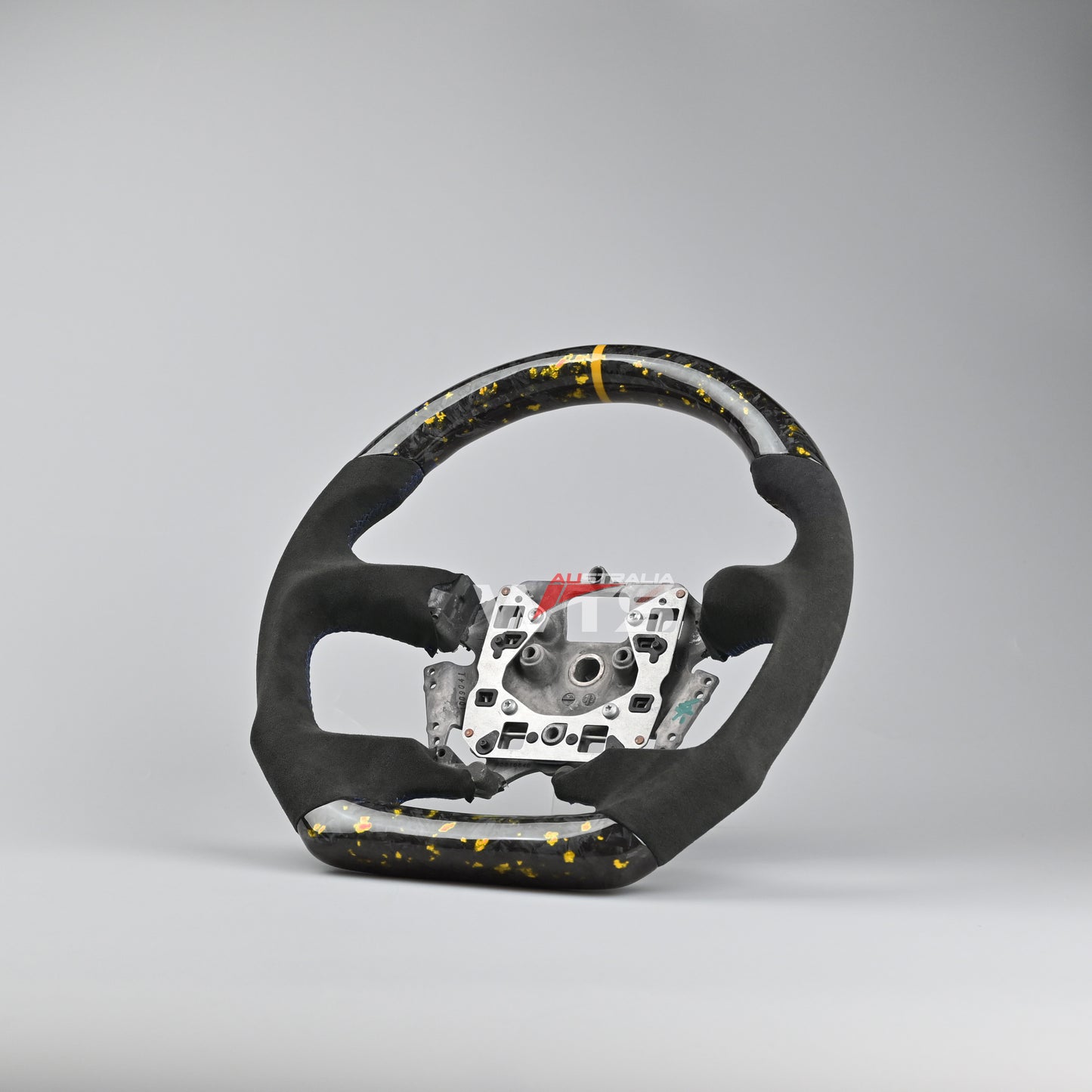 Flake Style Forged Carbon Steering Wheel (Flat Bottom) Suitable For Ford Falcon FG- FGX G6E XR6 XR8 XR50 XR6 TURBO (08-16) (Alcantara)