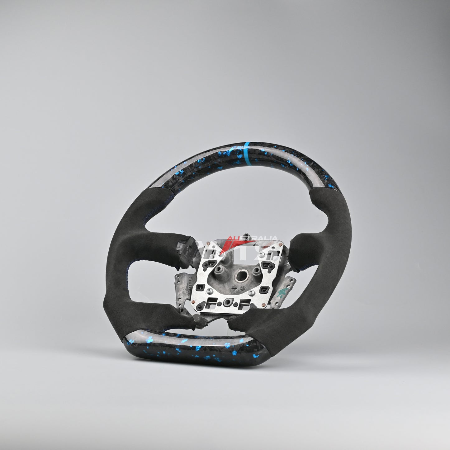 Flake Style Forged Carbon Steering Wheel (Flat Bottom) Suitable For Ford Falcon FG- FGX G6E XR6 XR8 XR50 XR6 TURBO (08-16) (Alcantara)