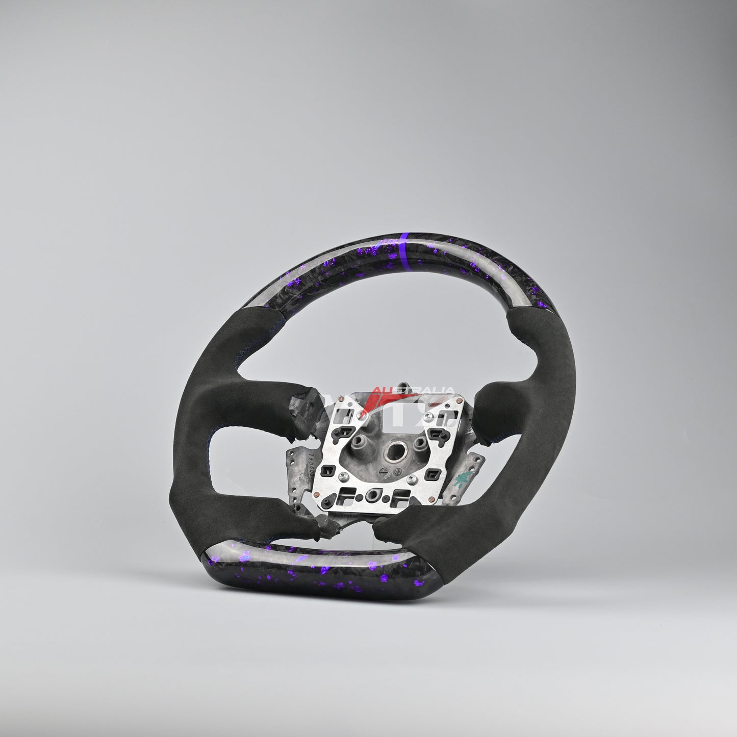 Flake Style Forged Carbon Steering Wheel (Flat Bottom) Suitable For Ford Falcon FG- FGX G6E XR6 XR8 XR50 XR6 TURBO (08-16) (Alcantara)