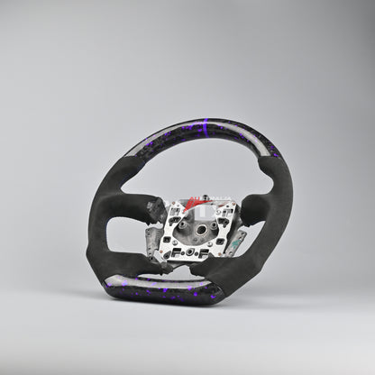 Flake Style Forged Carbon Steering Wheel (Flat Bottom) Suitable For Ford Falcon FG- FGX G6E XR6 XR8 XR50 XR6 TURBO (08-16) (Alcantara)