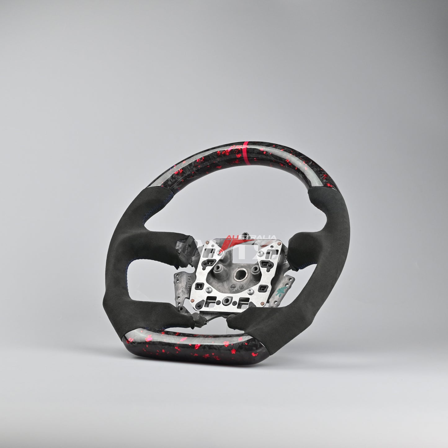 Flake Style Forged Carbon Steering Wheel (Flat Bottom) Suitable For Ford Falcon FG- FGX G6E XR6 XR8 XR50 XR6 TURBO (08-16) (Alcantara)