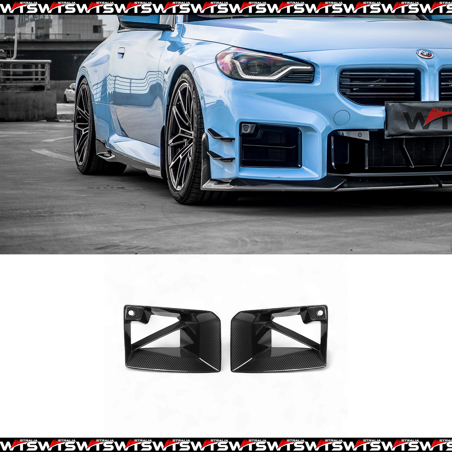 Dry Carbon Fibre Front Air Vents Bumper Splitters For BMW M2 G87