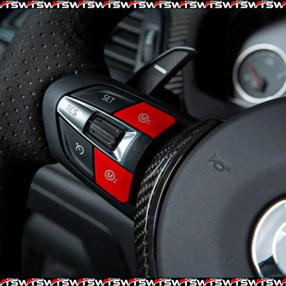 RED M1/M2 Steering Wheel Button Cover For BMW M2 F87 M3 F80 M4 F82 M5 F10 M6 F06