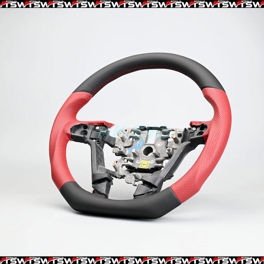 Red Perforated Leather Steering Wheel Suitable For Holden VE